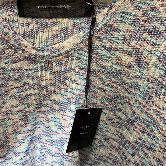 CodeXMode Space Dye Sweater Rainbow Pastel Aztec Ribbed Marled XS NWT - Picture 3 of 5